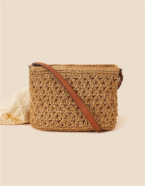 raffia cross body bag.